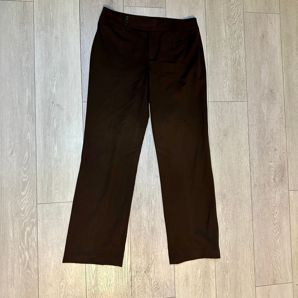 Women's brown business casual pants slacks trousers straight leg fall size 8